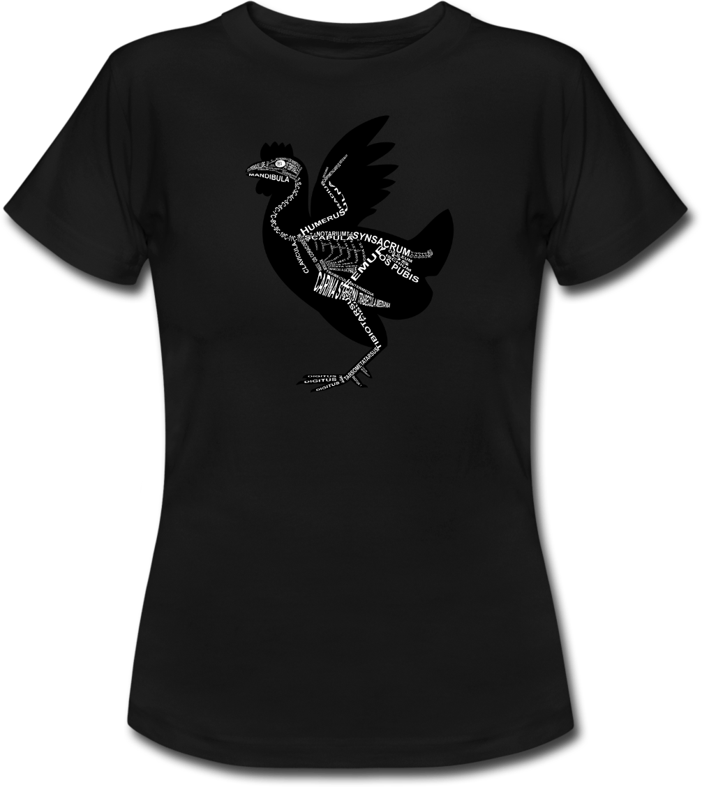 T-Shirt des Hühner-Skeletts für Tierärzte und Geflügel-Mediziner - Wort Anatomie