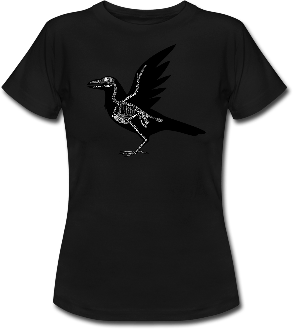 T-Shirt des Raben-Skeletts für Tierärzte und Gothic-Fans - Wort Anatomie