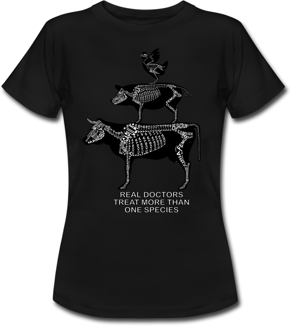 Real Doctors Treat more than one Species - Großtiere T-Shirt für Tierarzt - Rind, Schein, Huhn