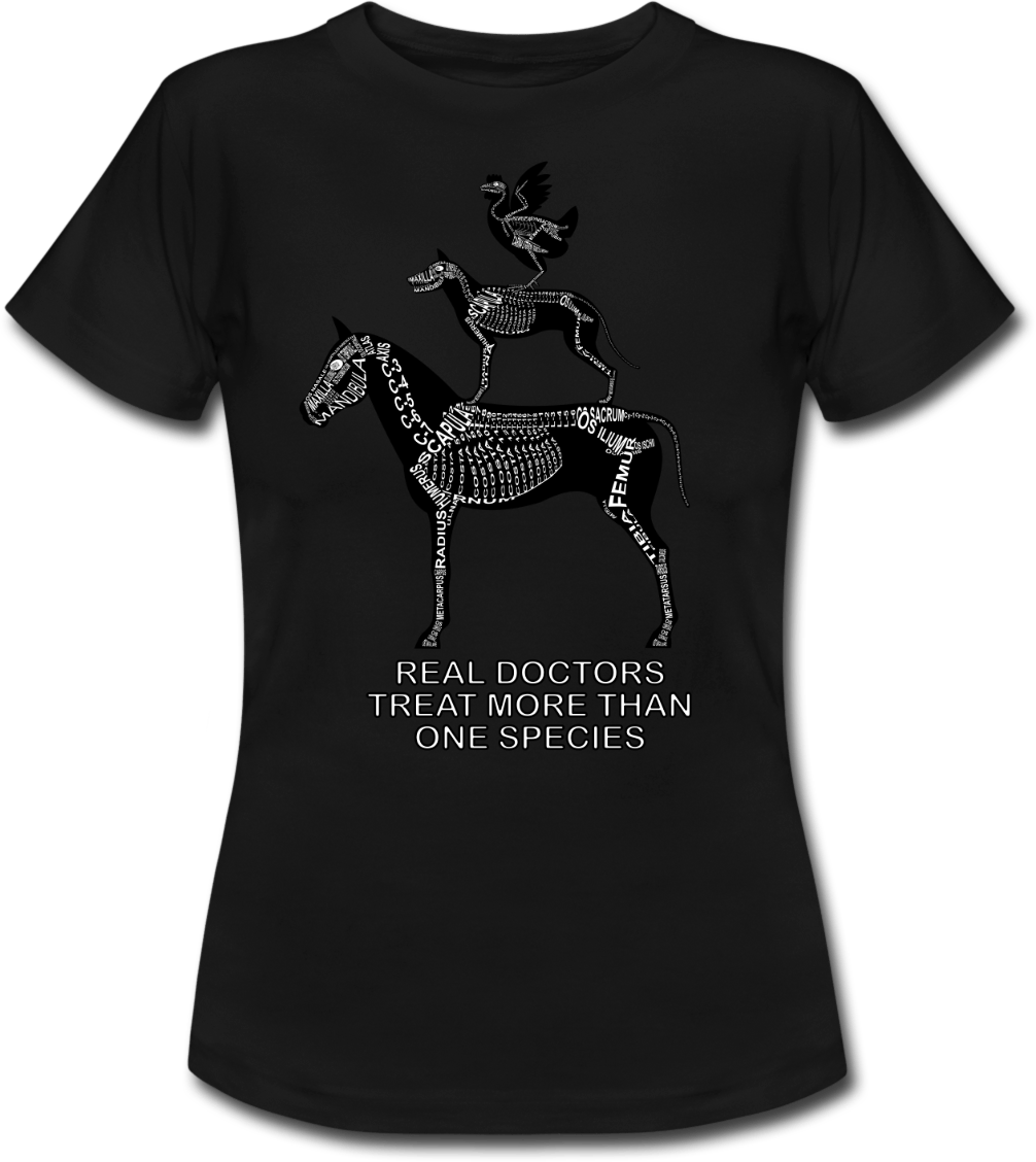 Real Doctors Treat more than one Species Kleintiere Pferd, Hund, Huhn - Wort-Anatomie - T-Shirts für den Tierarzt