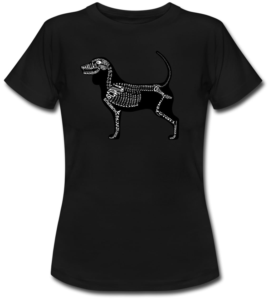 T-Shirt des Beagle-Skeletts für Tierärzte und Tiermedizin-Studenten - Wort Anatomie